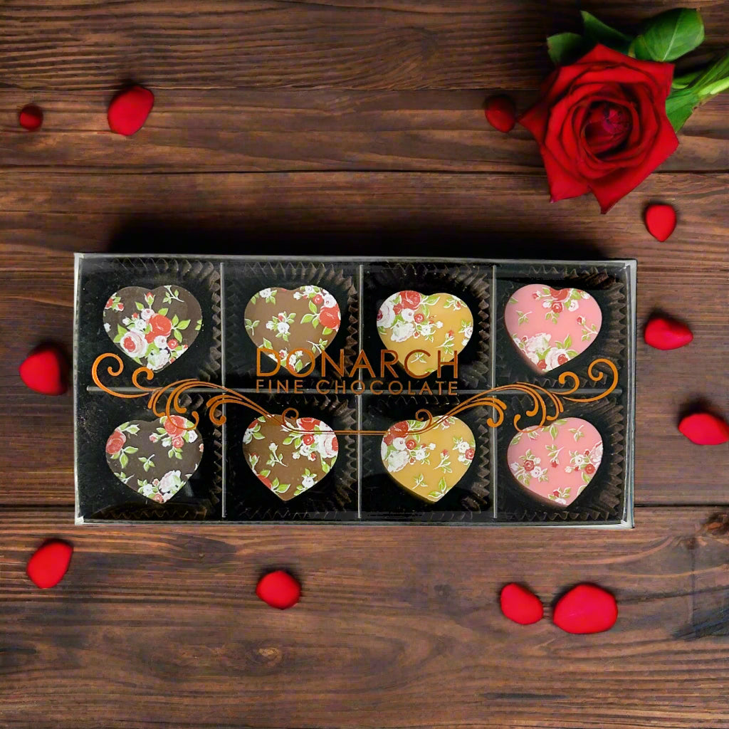 8 Piece Gift Pack - Mixed Floral Hearts